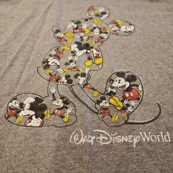 Disney World Parks Hanes Tagless T Shirt Mens Large Mickey Mouse Short Sleeve - Picture 1 of 5